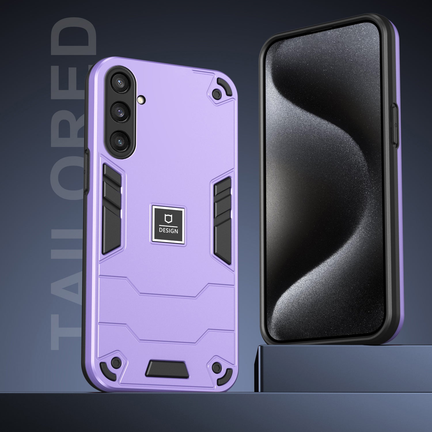 For Samsung Galaxy S23 FE Case Armor Hard PC + Soft TPU Phone Cover - Purple For Samsung Galaxy S23 FE Case Armor Hard PC + Soft TPU Phone Cover - Purple